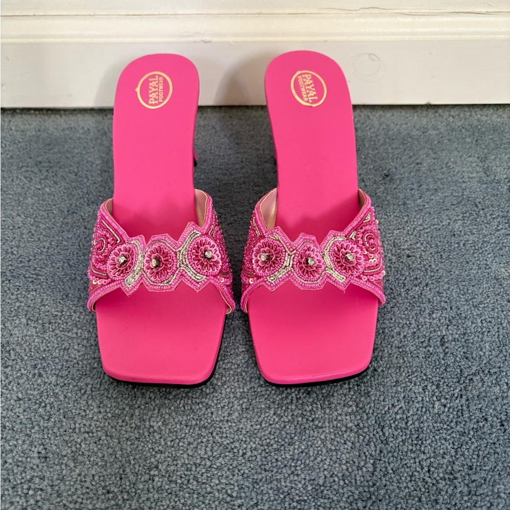 Pink Beaded Women's Sandals